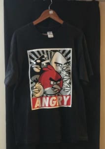 Angry Birds T Shirt BLACK Large