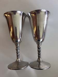 Vintage silver plated goblets