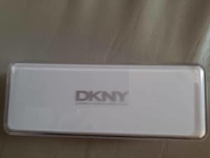 DKNY Donna Karan New York Hard White Acrylic Eyeglasses Case
