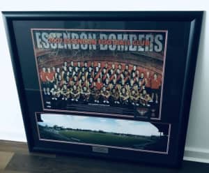 Essendon Bombers Football Club 2007 Signed Team Poster Glass Framed