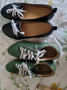 DRASTICALLY REDUCED !! 2 pairs of ladies shoes...large fitting. New.