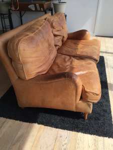 Leather lounge (sofa and 2 arm chairs) Country Road
