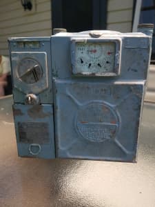 Vintage Pay Gas Meter with Coin Box