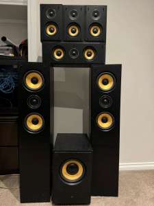 Accusound OM-650 Entire 6.1 Surround Sound Speaker Setup & Cables!