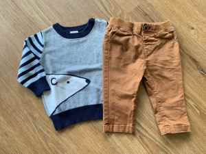 Seed Boys Knit Jumper & Target Pants - Size 00 (3-6 months)