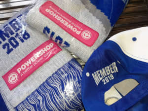 AfL football blue & white scarfs/ cap for year******2018. Brand new