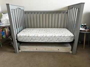 Pottery Barn Cot and Dresser package (grey colour)