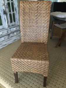 SET OF 4 HIGH BACK CANE CHAIRS.