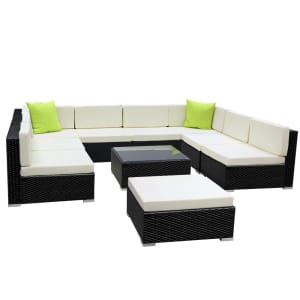 10PC Outdoor Furniture Sofa Set Wicker Garden Patio Lou 33500