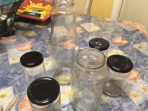 Mixed Empty Glass Jars Used (6) 