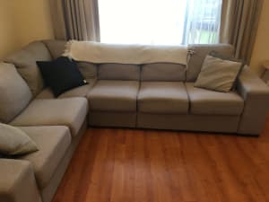 Amart Modular Corner Couch - Grey Fabric