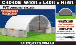40ft x 40ft Container Shelter - With End Wall