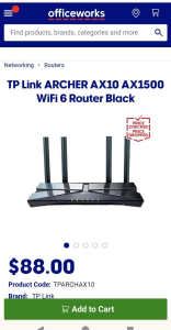 TP-Link Archer AX10 AX1500 WiFi 6 Router NBN