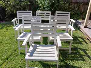 White outdoor chairs Folding collapsable FREE pickup today