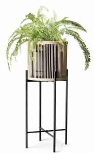 Bamboo and metal plant stand