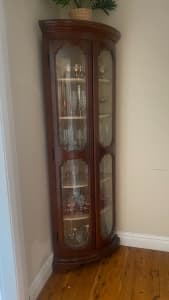 Tall Solid wood with glass panels cabinet