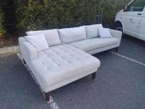 Grey 3 seater lounge with chaise 