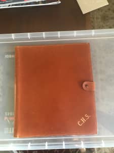 Vintage A5 Brown Leather Writing Folder 