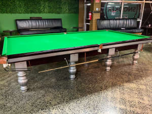 12ft SLATE COMPETITION SNOOKER TABLES - STEEL BACK CUSHION