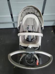 GUC Stokke Pram with bag, cup holder and adaptor
