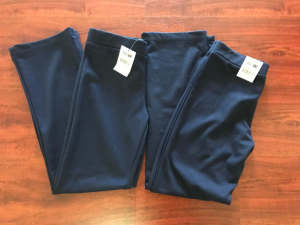 2x girls Big W navy blue school jazz pants -Size 10 KIDS NEW!!