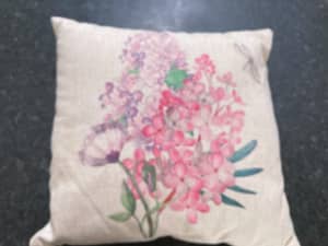 Floral & Dragonfly cushion = $10