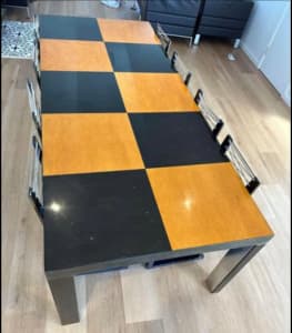 Designer dining table and 8 chairs