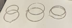 3 Size Silver Hoops (Sterling Silver)