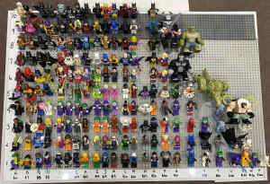Lego dc superhero minifigures Batman robin joker bane riddler