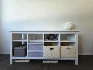 White Ikea tv bench/shelving unit