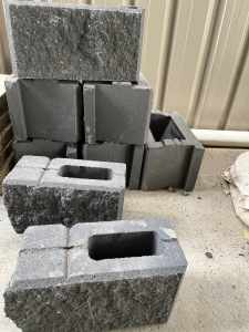 SOLD retaining wall blocks in basalt grey colour