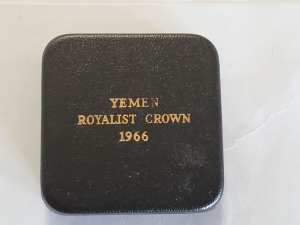 Boxed 1966 Yemen Sir Winston Churchill silver Royalist crown - one Ria