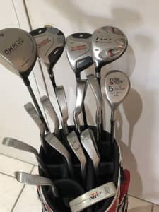Golf set - 16 x clubs in bag including classic Ping Karsten II irons