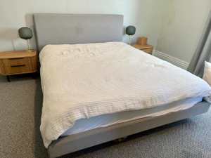 Queen bed plus mattress (optional).