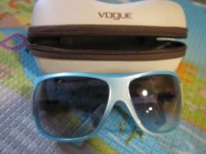 ladies girls blue sunglasses with case by vogue gift made  italy