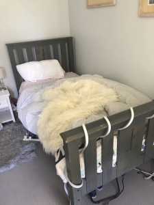 Single bed frame and mattress