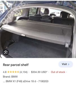 BMW X1 rear cargo shelf