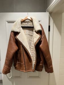 AMERICAN LEATHER BOMBER JACKET With FLEECE Lining A