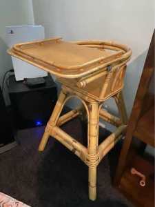 Vintage cane high chair