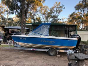Hinton 5.2 metres Blue & White Boat with Brooker Trailer