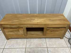 TV Cabinet 100x30x35 cm Solid Teak Wood