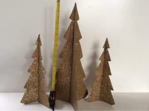 COPPER CHRISTMAS TREES X 3 NEW. RETAIL FOR $100. SELL $20