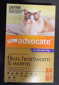 Advocate wormer for cats large over 4kg 6 pack - new in box