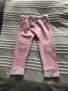 Minifin Baby Girl Track Pants with Back Puppy Print, Pink, Size 2