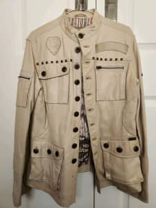 Phard ladies beige leather jacket size S