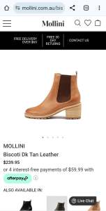 MOLLINI Biscoti Dk Tan Leather. 