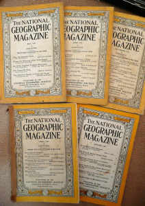 National Geographic, 100 year book, single mags, bound volumes, maps