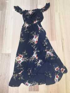 Navy and Pink Floral dress Size 8