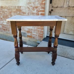 Marble Topped Antique Wash Stand, Hall Table
