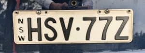HSV-77Z. Number plates.